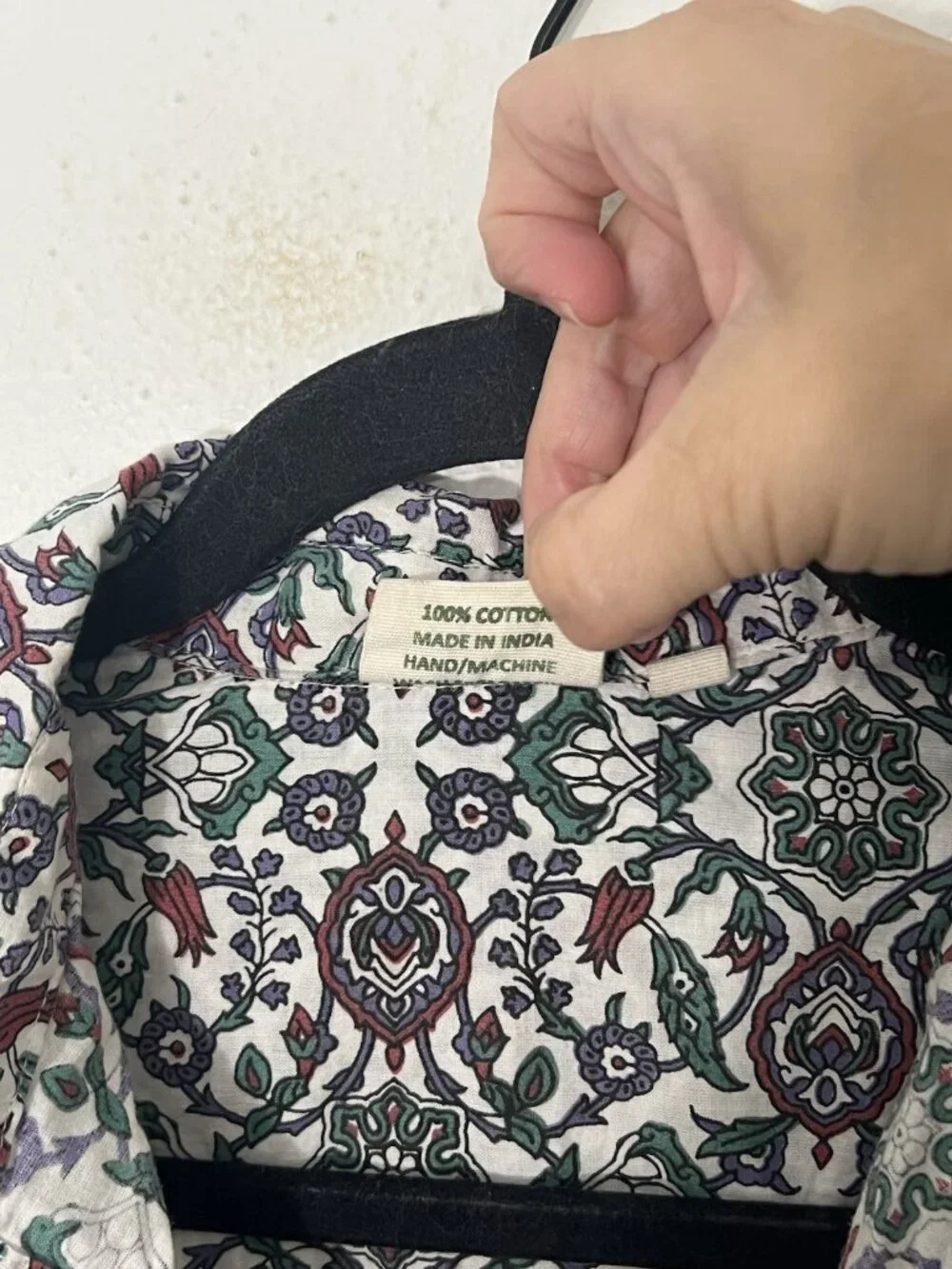 Julia Amory Cotton Husband PJ shirt Size Medium Colorful Floral